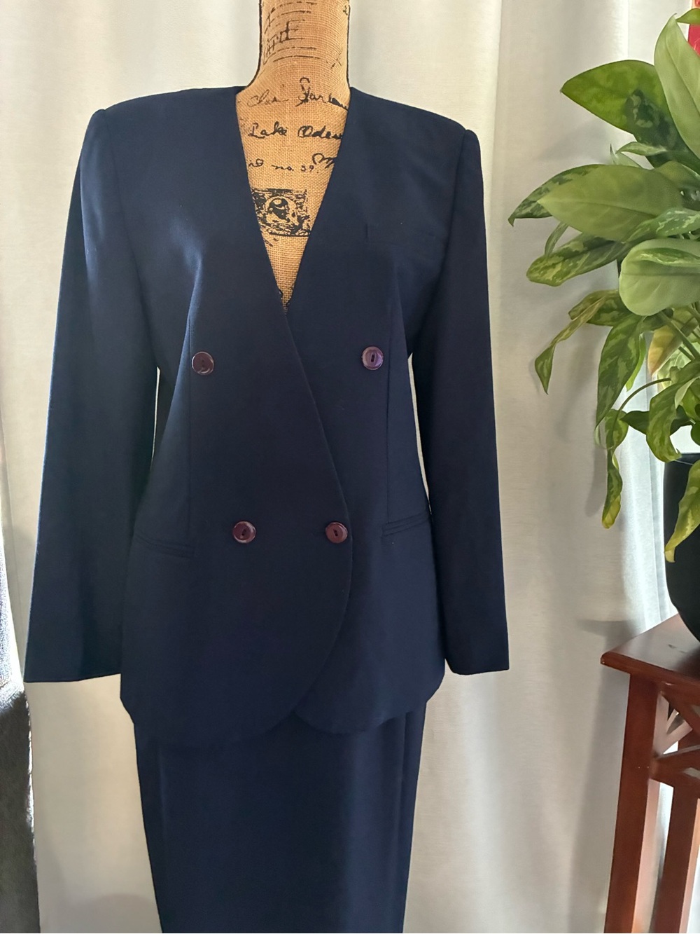 Classic Navy Double-Breasted Women's Blazer by